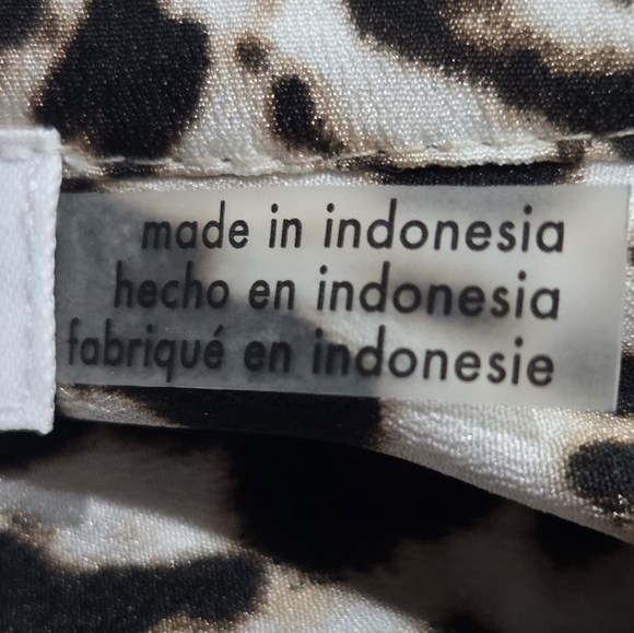 NWT Calvin Klein Leopard Print Blouse Sz.3XL long Sleeve Roller Up - Picture 7 of 11